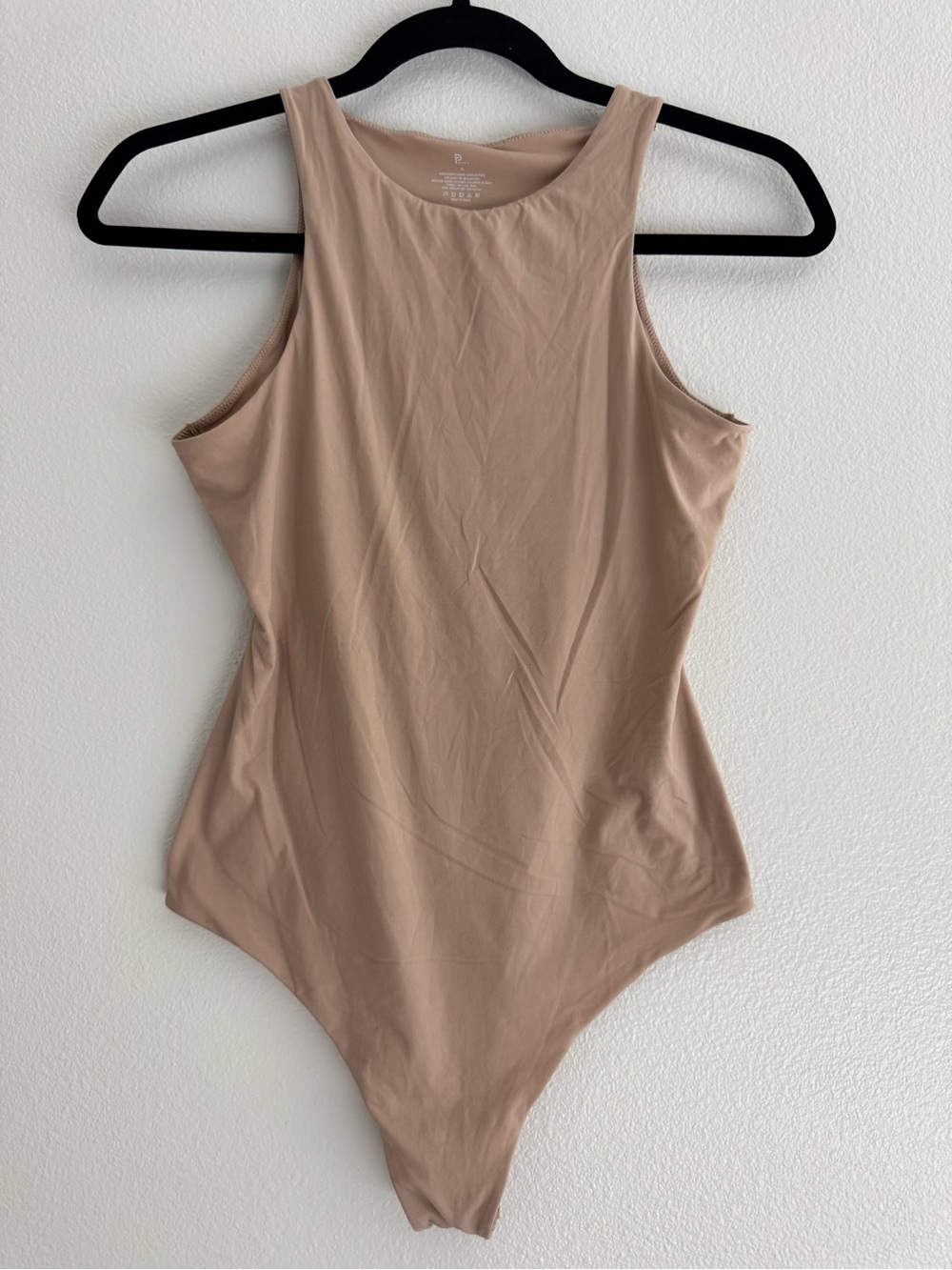Pumiey Nude High-Cut Sleeveless Bodysuit size medium